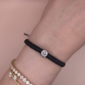 צמיד שזור משובץ יהלום